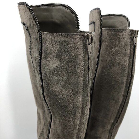 Karl lagerfeld Mimi riding boots genuine suede in Ash grey  / taupe size 6.5 - Picture 10 of 16